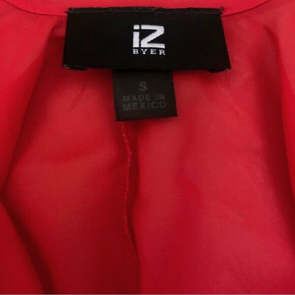 IZ Byer Vibrant Cherry Red Sleeveless Short Dress Small Flowy Cocktail Mini - Picture 3 of 9